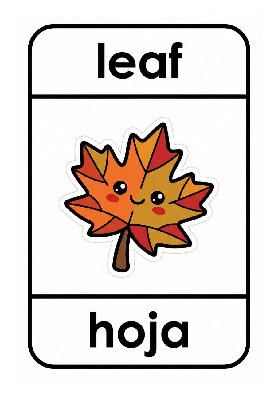 Flashcards Bilingües Inglés/Español | 40 Imprimibles para Niños