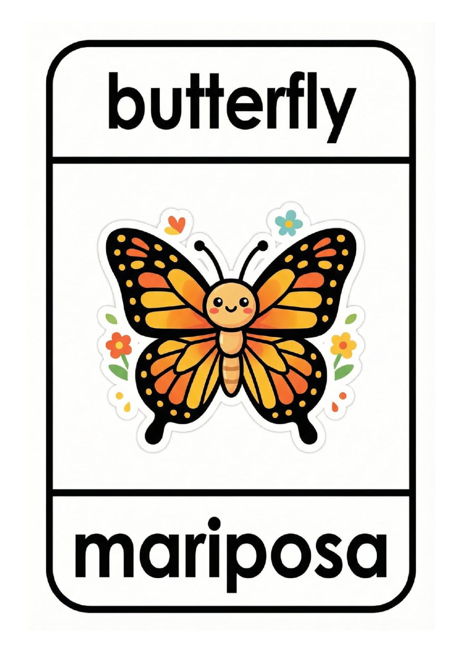 Flashcards Bilingües Inglés/Español | 40 Imprimibles para Niños