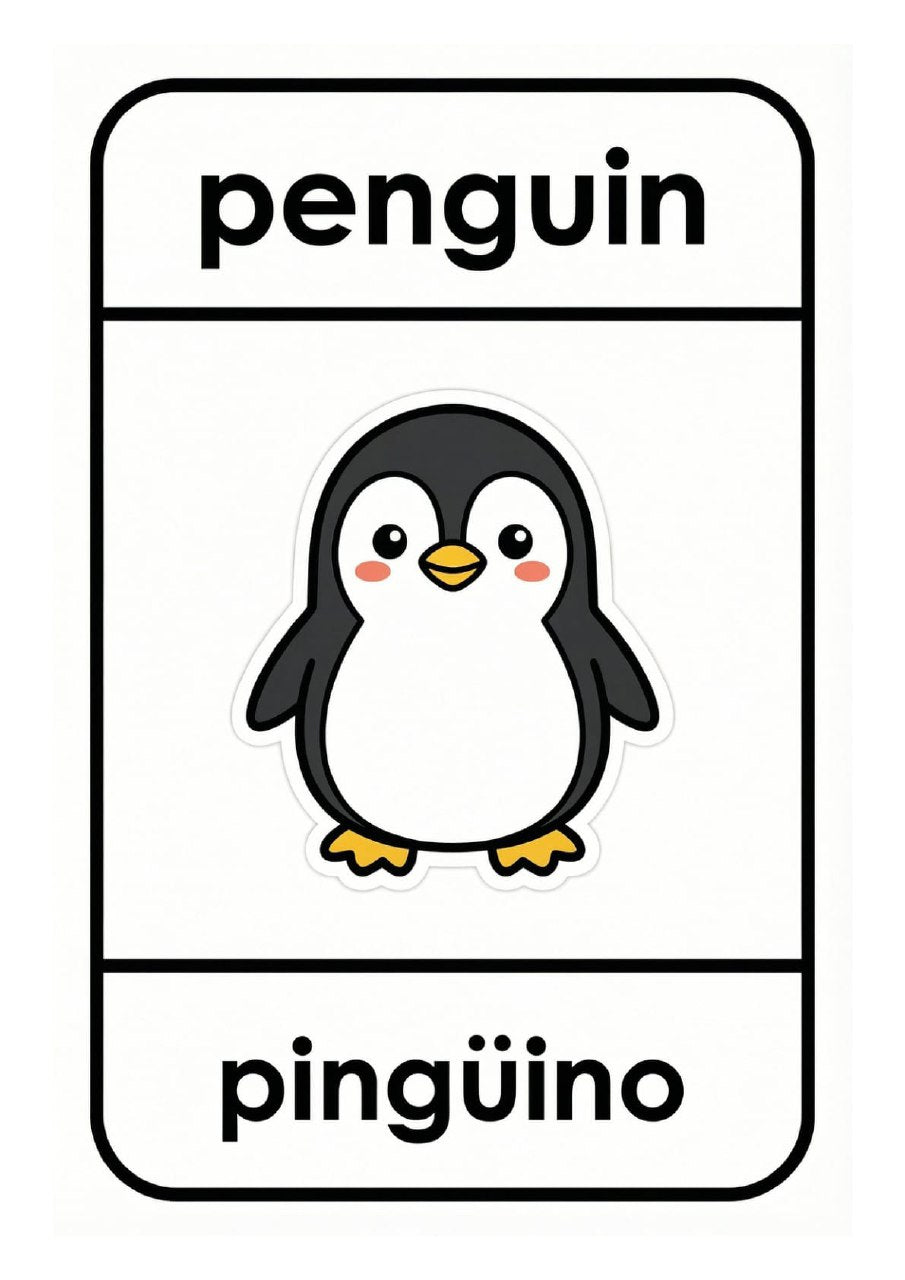 Flashcards Bilingües Inglés/Español | 40 Imprimibles para Niños