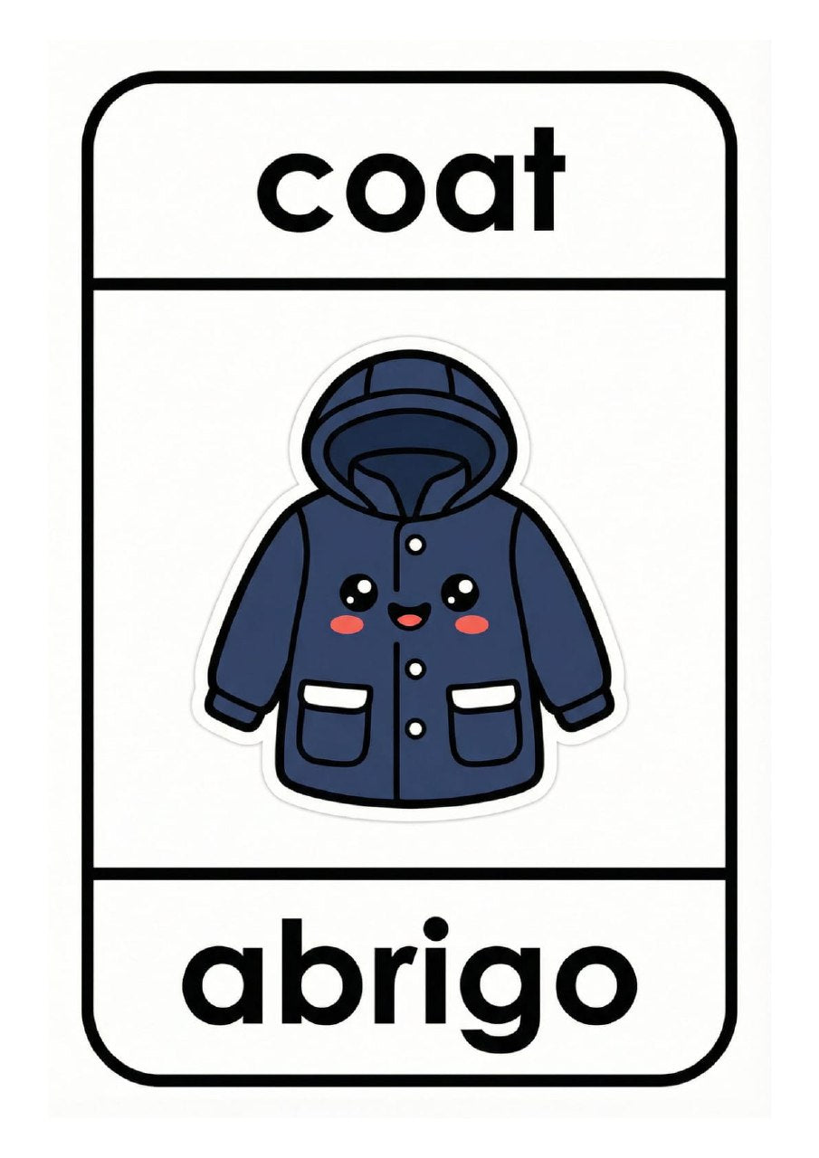 Flashcards Bilingües Inglés/Español | 40 Imprimibles para Niños